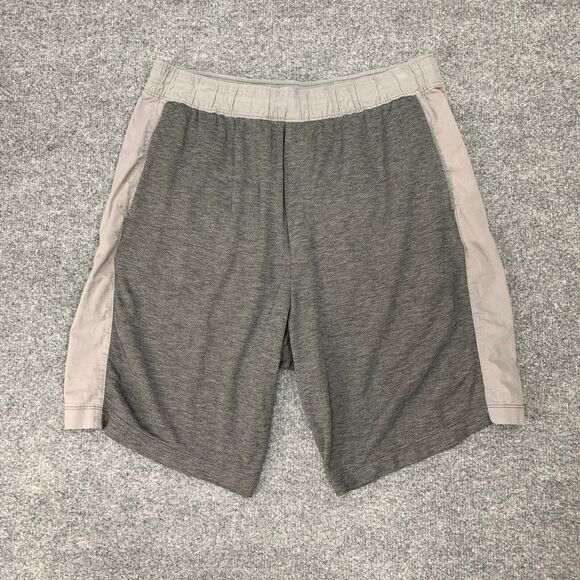 Lululemon Shorts Men L Large Ash Graphite Elastic Waist Athleisure Comfort *READ - Picture 2 of 11